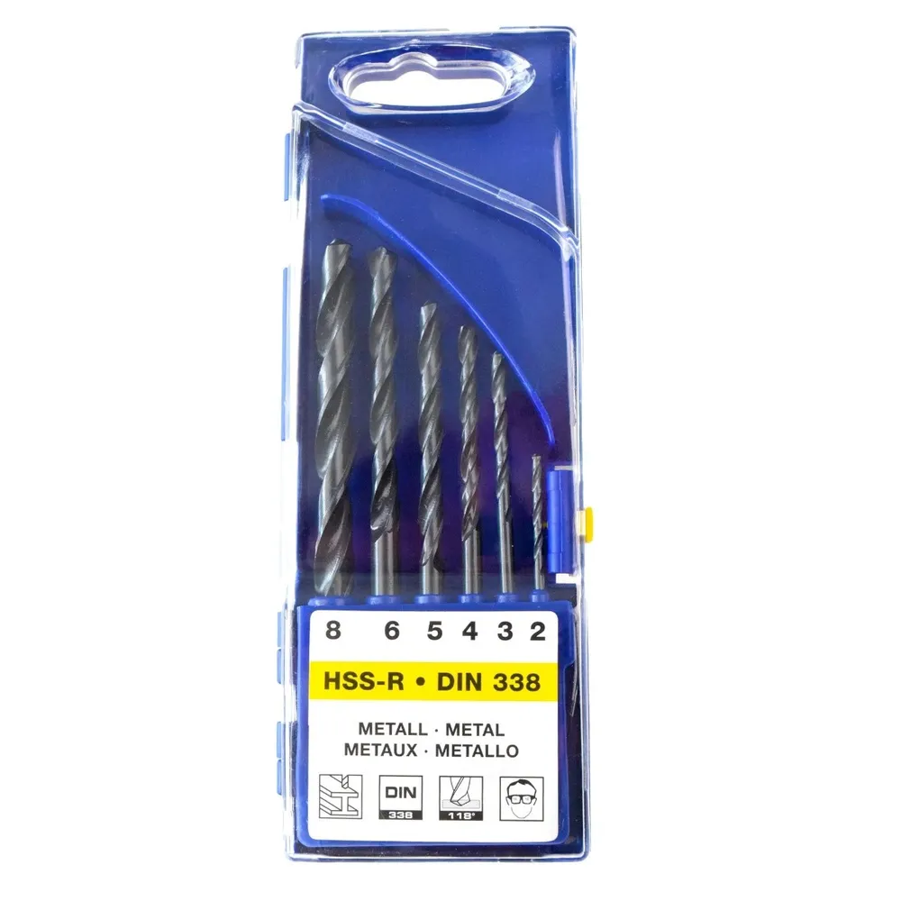 Set 6 burghie, pentru metal, tip HSS, 2 - 8 mm