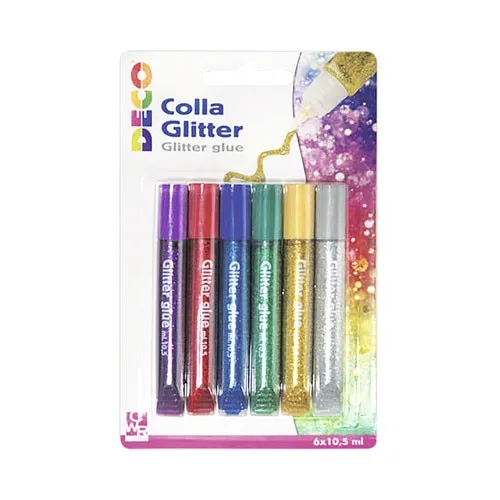 Set 6 geluri glitter, 6x10, 5 ml, multicolor