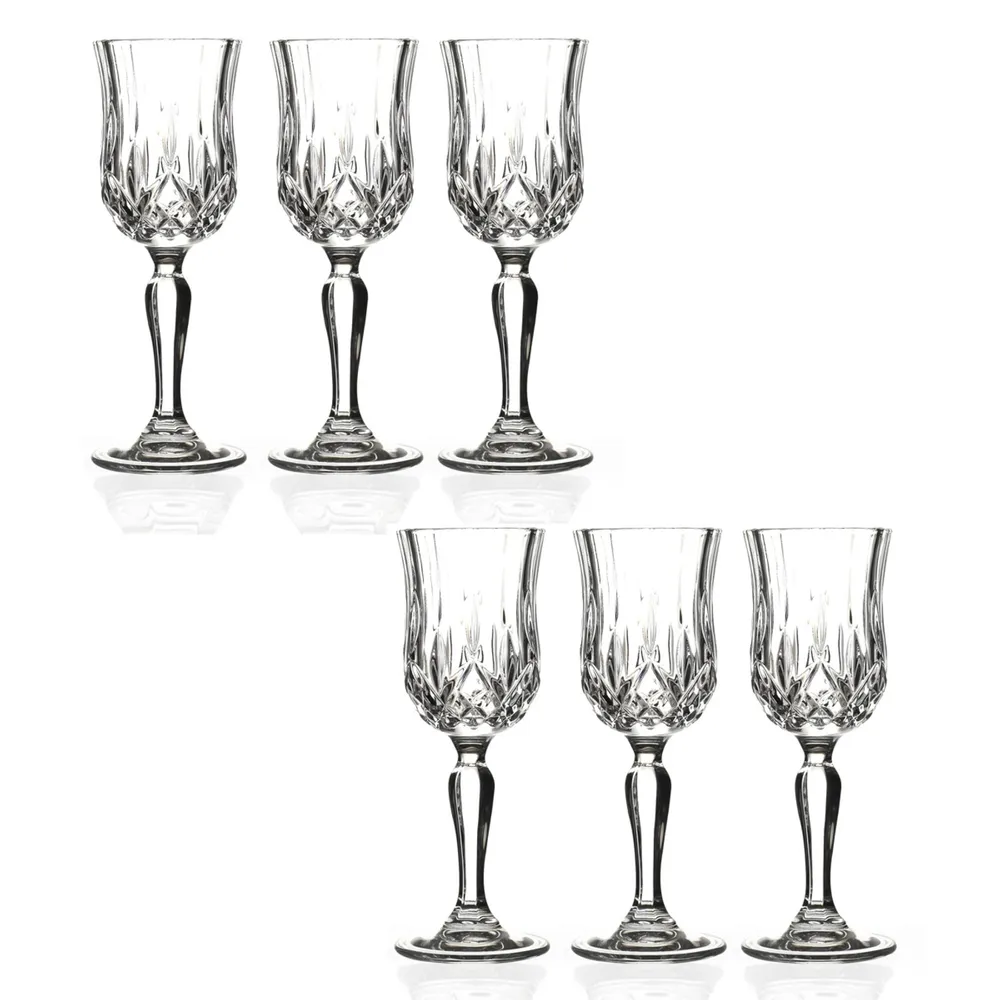 Set 6 pahare cu picior, Opera, din cristal, 230 ml