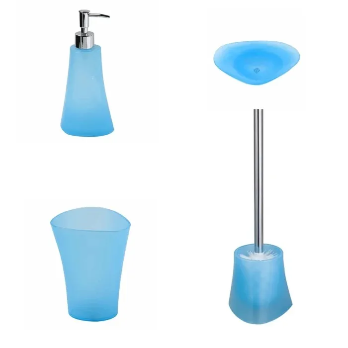 Set accesorii baie, Kadda Blue, albastru, 4 piese