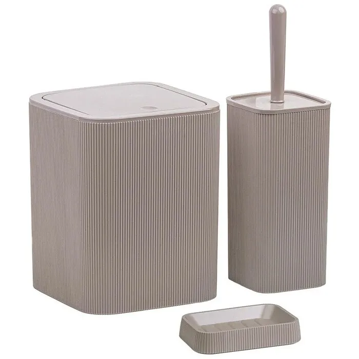 Set accesorii baie, Okyanus Home Diva, maro, 3 piese