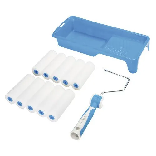 Set accesorii decorative pentru lacuri, 12 piese, tavita, maner trafalet, 10 role, interior/exterior