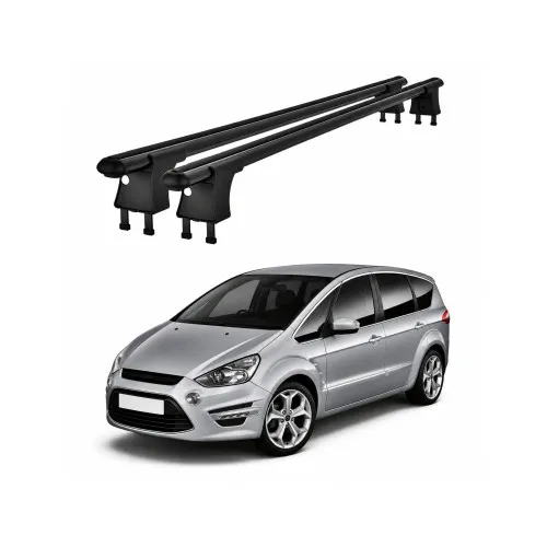 Set bare transversale aluminiu compatibile Ford S-Max I 2006-2015 pentru plafon cu puncte fixe Kit-202 — imaginea 2