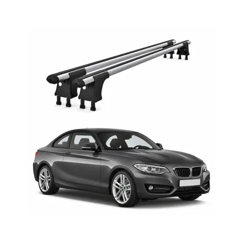 Set bare transversale aluminiu cu prindere in puncte fixe compatibile BMW Seria 2 F22 Coupe 2014-2021 negre sau argintii Kit 201