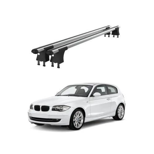 Set bare transversale aluminiu cu prindere in puncte fixe compatibile BMW Seria 1 E81 3/5 usi 2007-2011 negre sau argintii Kit 201