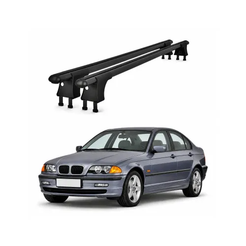 Set bare transversale aluminiu cu prindere in puncte fixe compatibile BMW Seria 3 M3 E46 1998-2007 negre sau argintii Kit 201 — imaginea 2