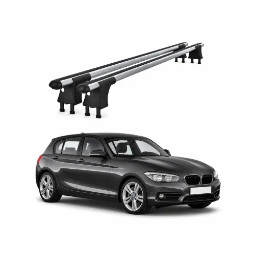 Set bare transversale aluminiu cu prindere in puncte fixe compatibile BMW Seria 1 F21 2012-2019 negre sau argintii Kit 201