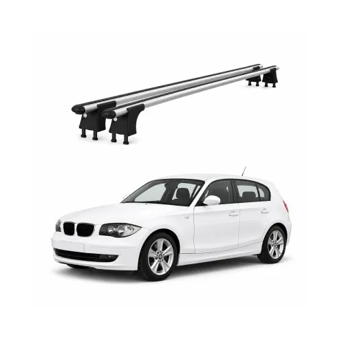 Set bare transversale aluminiu cu prindere in puncte fixe compatibile BMW Seria 1 E87 2004-2011 3/5 usi negre sau argintii Kit 201
