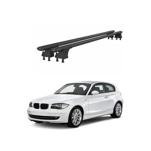 Set bare transversale aluminiu cu prindere in puncte fixe compatibile BMW Seria 1 E81 3/5 usi 2007-2011 negre sau argintii Kit 201 — imaginea 2