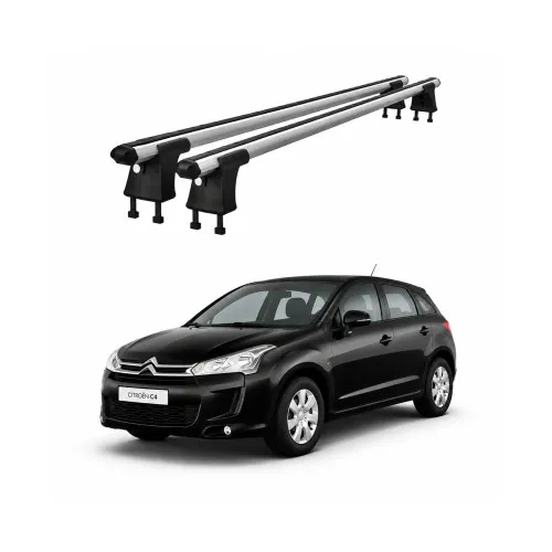 Set bare transversale aluminiu cu prindere in puncte fixe compatibile Citroen C4 2004-2010 negre sau argintii Kit 201
