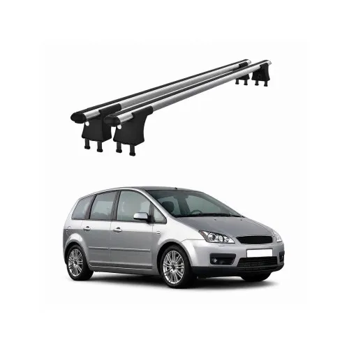Set bare transversale aluminiu cu prindere in puncte fixe compatibile Ford C-Max 2003-2010 negre sau argintii Kit 201