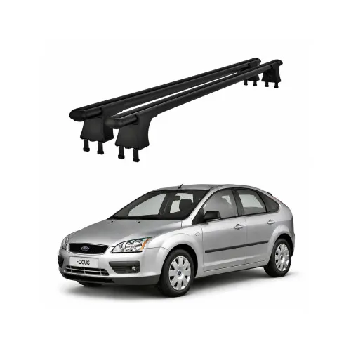 Set bare transversale aluminiu cu prindere in puncte fixe compatibile Ford Focus II 2004-2011 negre sau argintii Kit 201 — imaginea 2