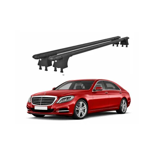 Set bare transversale aluminiu cu prindere in puncte fixe compatibile Mercedes Clasa S W222 2014-> negre sau argintii Kit 203 — imaginea 2