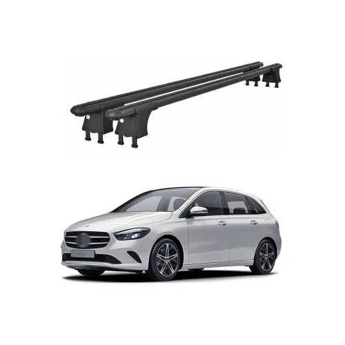 Set bare transversale aluminiu cu prindere in puncte fixe compatibile Mercedes Clasa B W247 2018-> negre sau argintii Kit 204 — imaginea 2