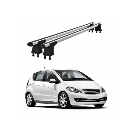 Set bare transversale aluminiu cu prindere in puncte fixe compatibile Mercedes Clasa A W169 2004-2012 negre sau argintii Kit 201