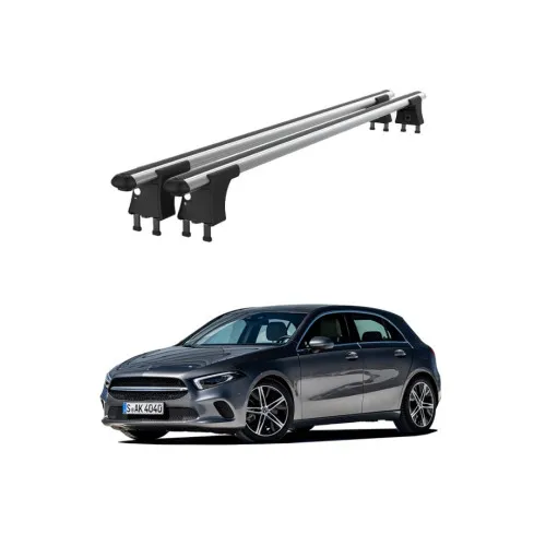Set bare transversale aluminiu cu prindere in puncte fixe compatibile Mercedes Clasa A W177 2018-> negre sau argintii Kit 204