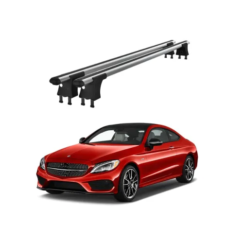 Set bare transversale aluminiu cu prindere in puncte fixe compatibile Mercedes Clasa C Coupe C205 2015-> negre sau argintii Kit 203