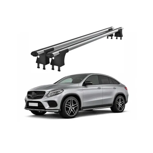 Set bare transversale aluminiu cu prindere in puncte fixe compatibile Mercedes GLE Coupe C167 2018-> negre sau argintii Kit 204