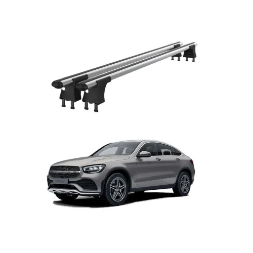 Set bare transversale aluminiu cu prindere in puncte fixe compatibile Mercedes GLC Coupe C253 2015-2020 negre sau argintii Kit 203