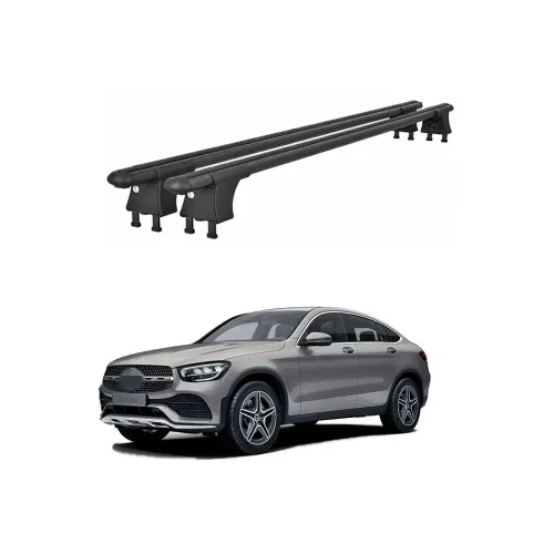 Set bare transversale aluminiu cu prindere in puncte fixe compatibile Mercedes GLC C253 2020-> negre sau argintii Kit 202 — imaginea 2