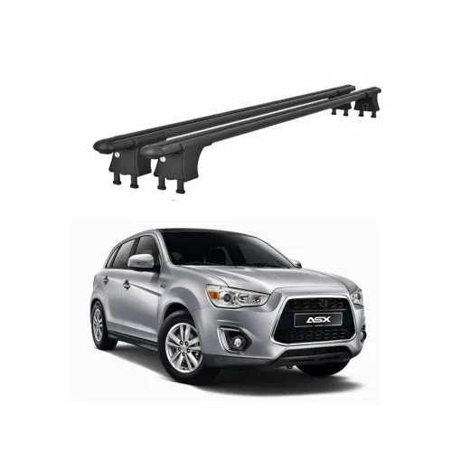 Set bare transversale aluminiu cu prindere in puncte fixe compatibile Mitsubishi ASX I 2010-2013 negre sau argintii Kit 202 — imaginea 2
