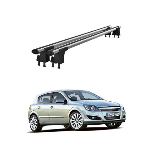 Set bare transversale aluminiu cu prindere in puncte fixe compatibile Opel Astra H 2004-2011 negre sau argintii Kit 202
