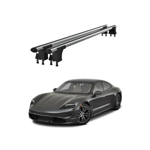 Set bare transversale aluminiu cu prindere in puncte fixe compatibile Porsche Taycan 2019-> negre sau argintii Kit 202