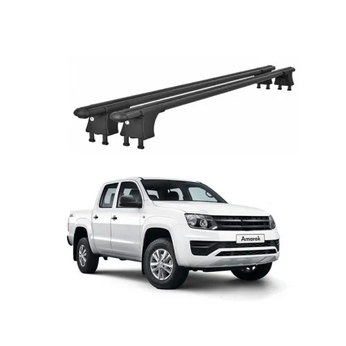 Set bare transversale aluminiu cu prindere in puncte fixe compatibile Volkswagen Amarok 2010-> negre sau argintii Kit 202 — imaginea 2