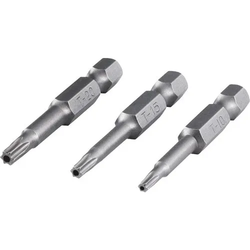 Set biti torx cu gaura Wolfcraft Solid 1/4" TR10/TR15/TR20 50mm, 3 piese