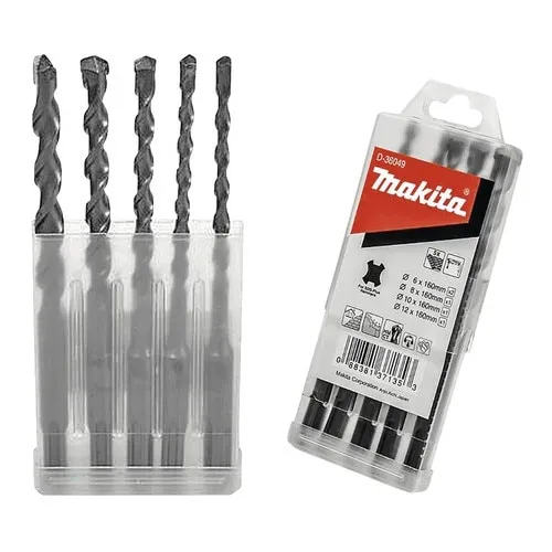 Set burghie beton SDS-plus Makita, 5 piese, 6-12 mm, metalic