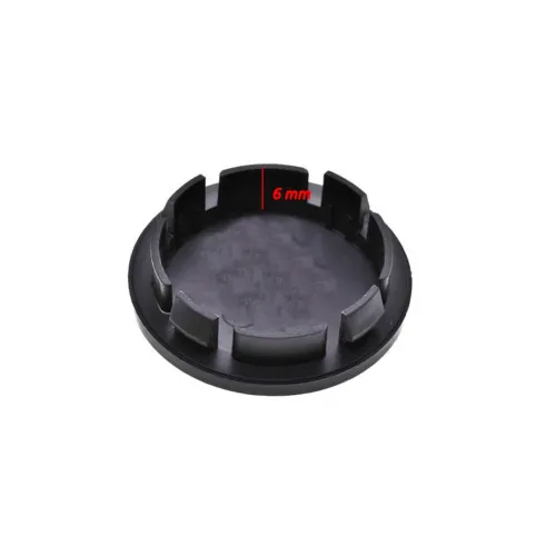 Set capace centrale jante auto 56 mm negre inaltime clipsuri 6 mm — imaginea 3