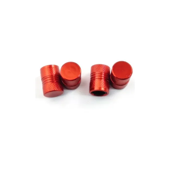 Set capace valve aluminiu rosu, 4 bucati, universale