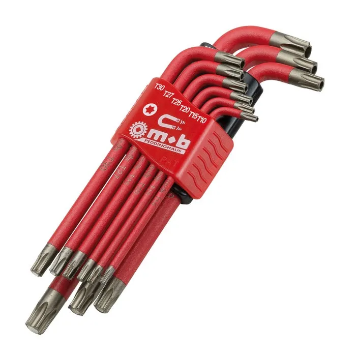 Set chei hexagonale, cu magnet, profil Torx, Mob Peddinghaus, TX 10 - TX 50, 9 bucati
