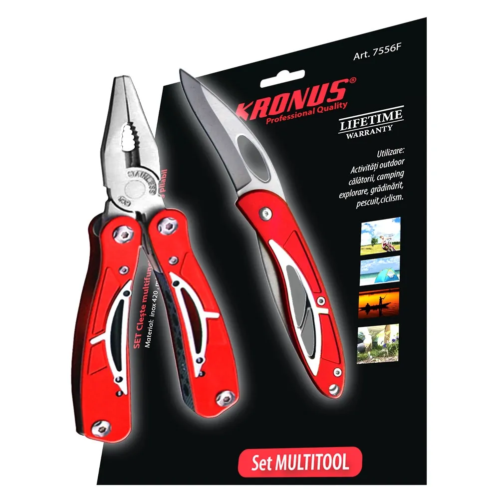 Set cleste Kronus, multifunctional, briceag pliabil