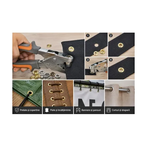 Set cleste montat ocheti metalici 10 mm cu 500 capse aurii si argintii — imaginea 7