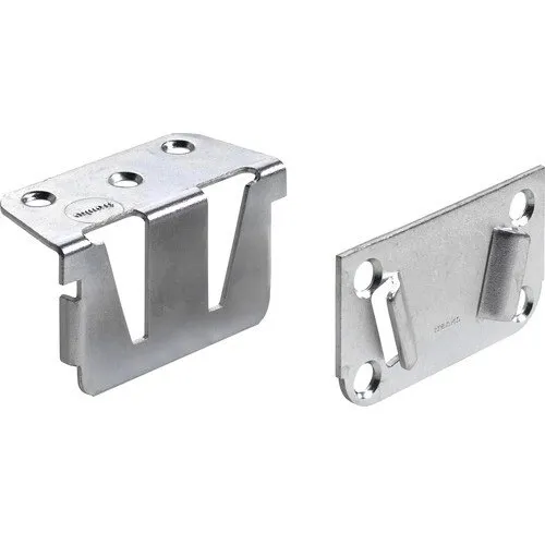 Set conectori grinda centrala pat Hettich 69x38, 5 mm, otel zincat, 2 piese