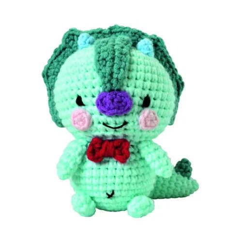 Set crosetat amigurumi dinozaur 10 cm, multicolor