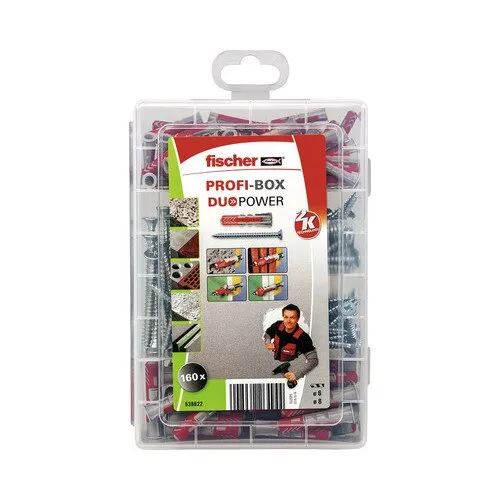 Set dibluri cu surub Fischer DuoPower, 80 piese