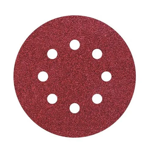 Set discuri abrazive cu autofixare cu 8 perforatii Wolfcraft Ø125mm, granulatii 60, 80 si 120, 15 bucati