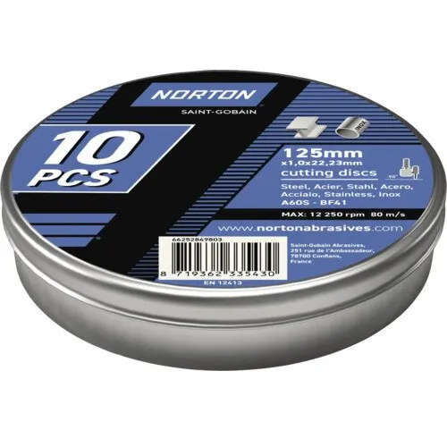 Set discuri debitare Norton Ø125x22, 23mm, 10 buc