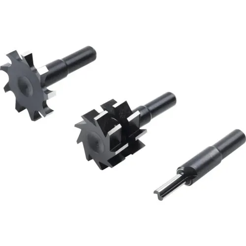 Set freze lemn cu disc & drepte pentru caneluri Wolfcraft Ø6-35 mm, prindere Ø8 mm, 4 piese