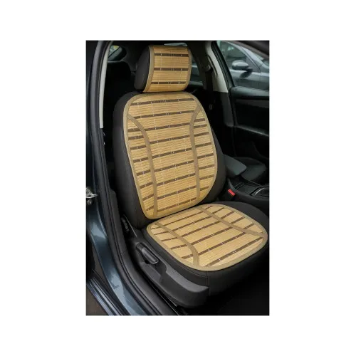 Set huse auto din bambus culoare bej universale pentru scaune auto cu spatar si tetiera Cod: XYJ-BMB — imaginea 2