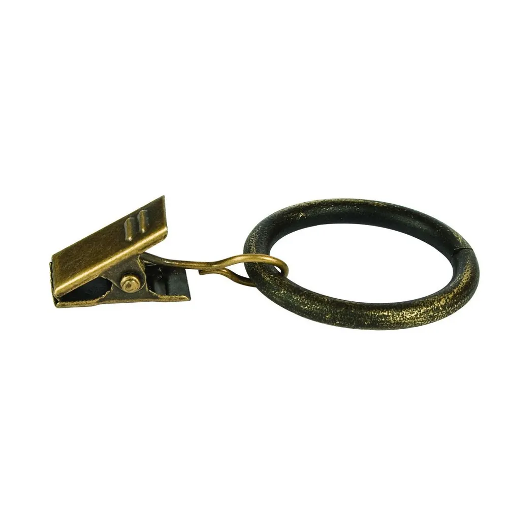 Set inel galerie, fier forjat, cu clema, negru auriu, 16 mm, 10 buc