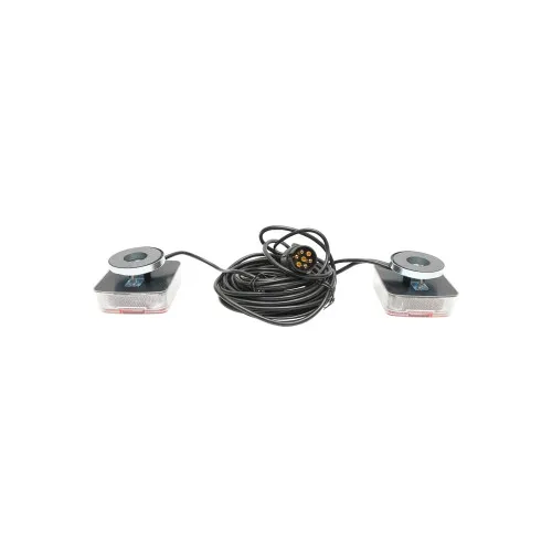 Set lampi LED magnetice pentru remorca, fisa 7 pini, cablu intre stopuri de 2,5m, cablu fisa 7.5m 12V — imaginea 2