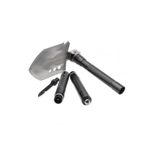 Set lopata pliabila multifunctionala in cutie depozitare (lopata,topor,tarnacop,ciocan,cutit,busola,furculita) — imaginea 6