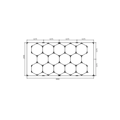 Set lumini LED hexagonale 615W 6000K alb rece pentru tavan garaj/atelier/showroom — imaginea 4