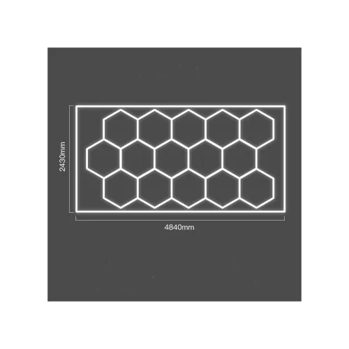 Set lumini LED hexagonale 636W 6000K alb rece pentru garaj/atelier/showroom auto — imaginea 3