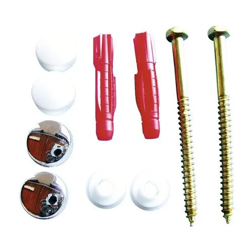 Set montaj pentru vas WC Tox, 2 piese, 8mm, alb, crom