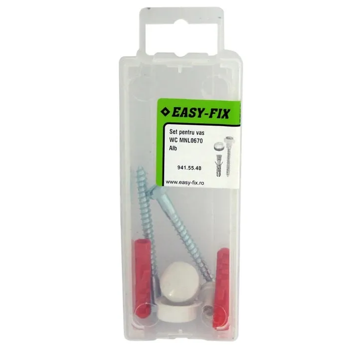 Set montaj vas WC, Easy-Fix MNL0670, alb