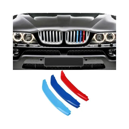 Set ornamente dungi grila fata auto compatibile BMW X5 E53 1999-2006 pentru grila cu 7 bare TIP B